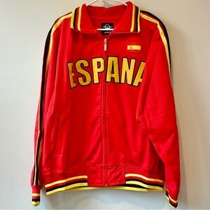 Spain Espana Ghast Futbal Soccer Track Zip Up Jacket. NWOT Size XL